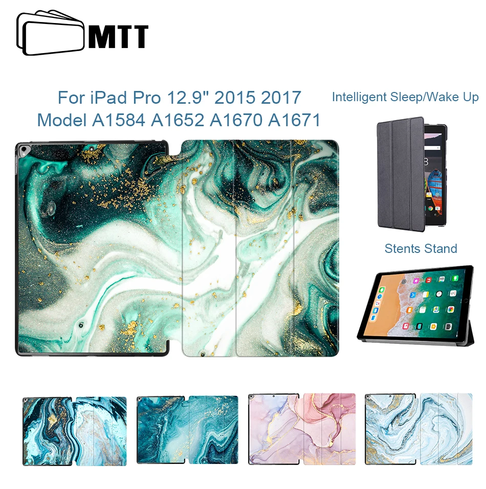 MTT мраморный Чехол для iPad Pro 12,9 '' версия из искусственной кожи откидная подставка защитный чехол для планшета Авто Режим сна/пробуждения