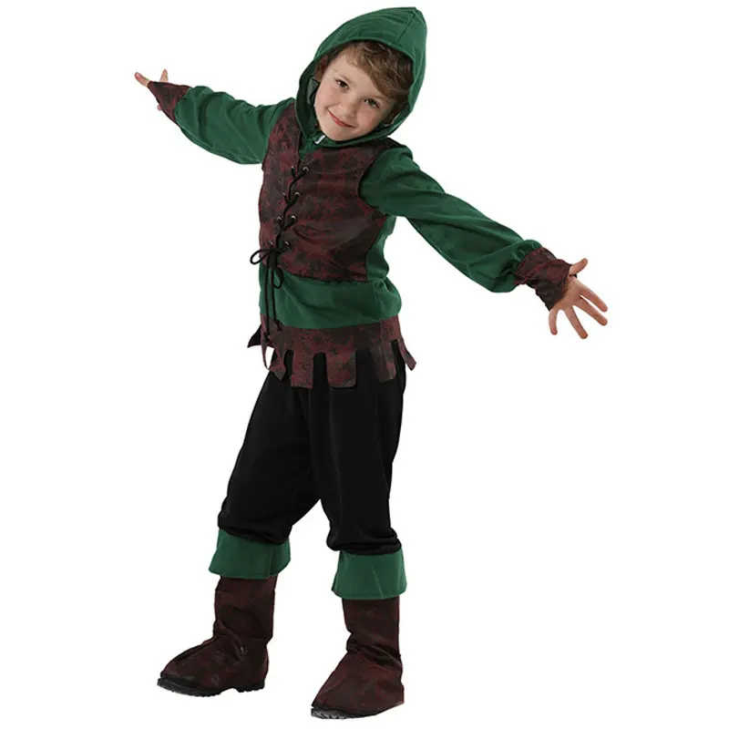 Umorden детский средневековый Archer Hunter Robin Hood Костюм для мальчиков Хэллоуин Карнавал