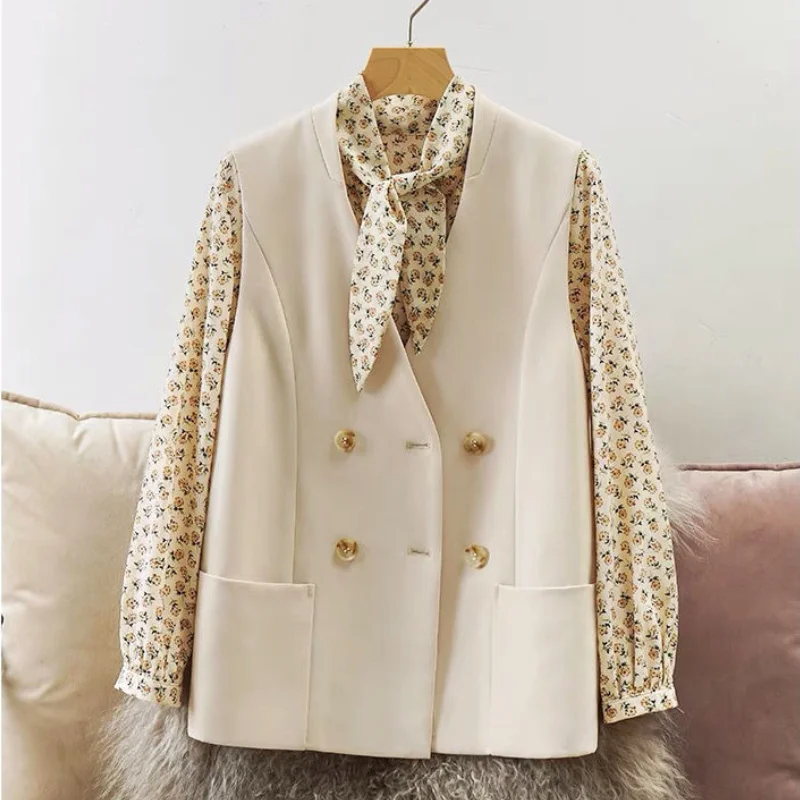 

Office Lady Vest Blazer Women 2021 New Fashion Loose Sleeveless Jacket Female Large Szie Suit Waistcoat Coat Work OL Vests Coats