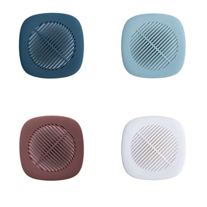 

Bathroom Silicone Drain Hair Catcher Sink Strainer Filter Shower Drain Cover With 4 Suction Cups Water Trap Cover New.