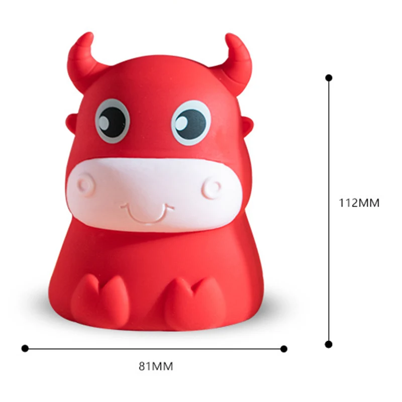 

3D Cow Led Night Light Soft Silicone Colorful Lights Touchs Sensor For Home Bedroom Decoration In Stock