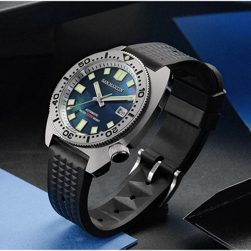 Мужские часы для дайвинга San Martin автоматические механические наручные 200 м