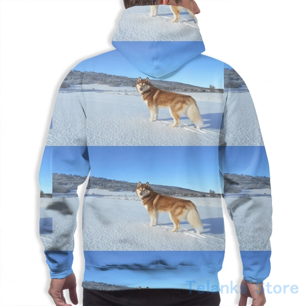 Женская Повседневная Толстовка с капюшоном и принтом в Сибирском стиле - купить