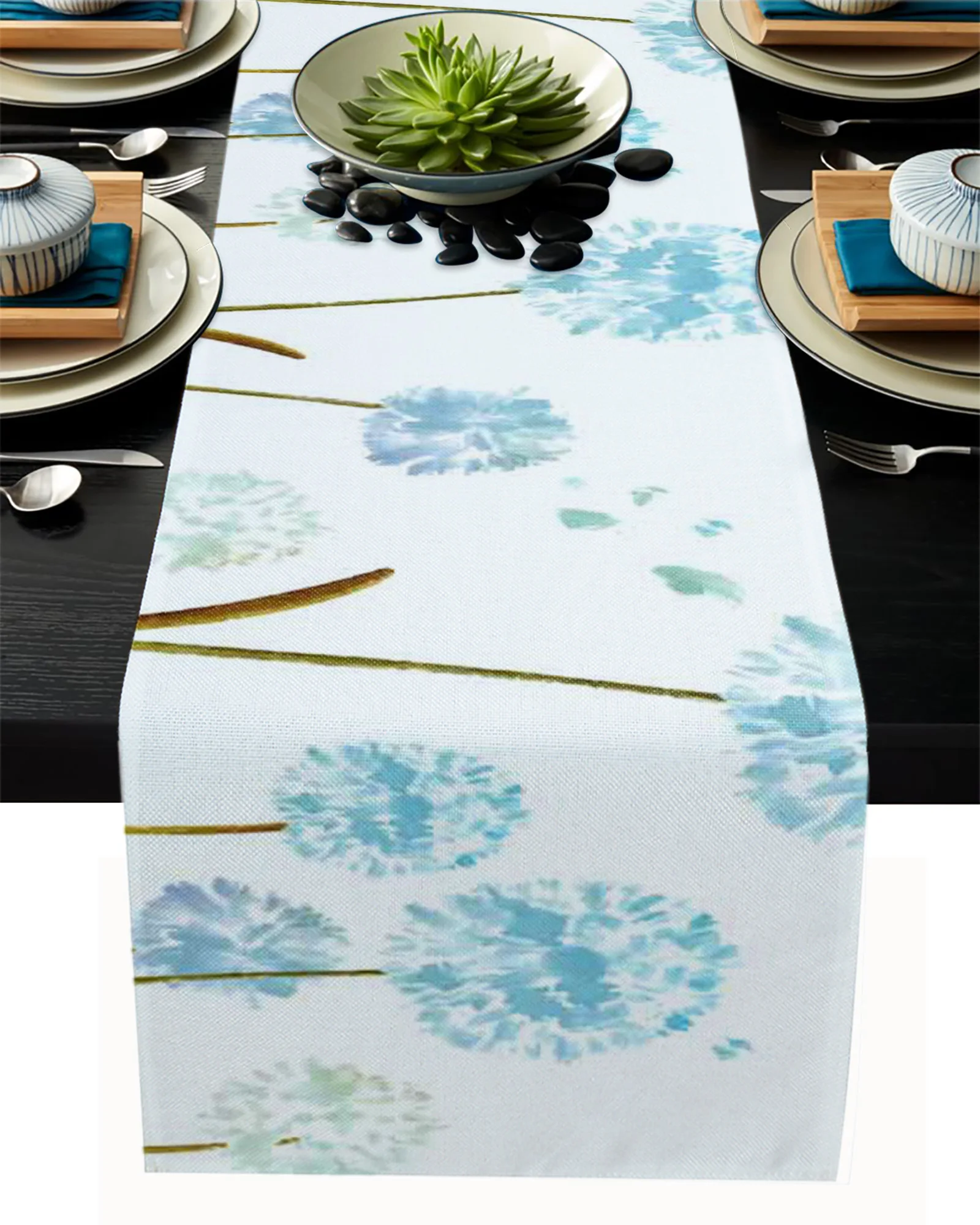 

Plant Dandelion Watercolor Table Runner Wedding Table Decor Party Dining Table Runner Home Hotel Decoration Tablecloth Placemat