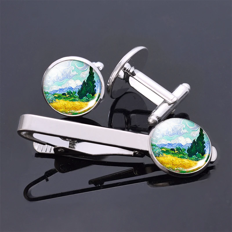 Модные мужские художественные украшения ручной работы набор запонок и зажимов