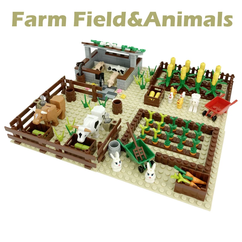 

Farm Carrot Field Pig House MOC Compatible Major Brand Toys Building Block Classic Collections Assembled Brick Handmade Design