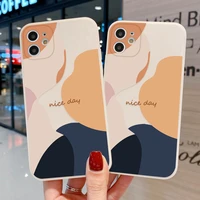 korea ins style illustration phone case for iphone 11 11 pro max xs max x 7 8 plus xs 12 pro cartoon pattern soft imd back cover