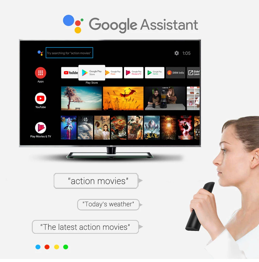 Оригинальная ТВ-приставка с сертификатом Google Android TV OS приставка поддержкой Wi-Fi 1000M