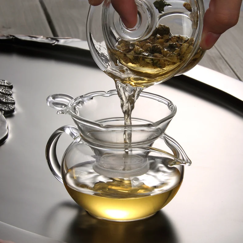Китайский чайный набор из стекла Gaiwan, утолщенный термостойкий стеклянный чайный набор кунг-фу, свадебная чайная чаша, здоровая Цветочная чайная чашка 150 мл