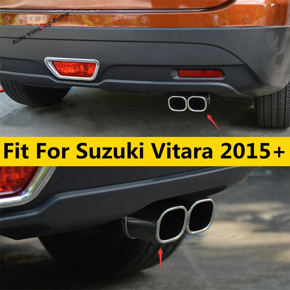 Нержавеющая сталь внешний для Suzuki Vitara 2015 2020 задний бампер наконечник на