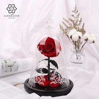2021 new the beauty and the beast red rose preserved flowers women birthday gift girlfriend valentines day real roses gifts