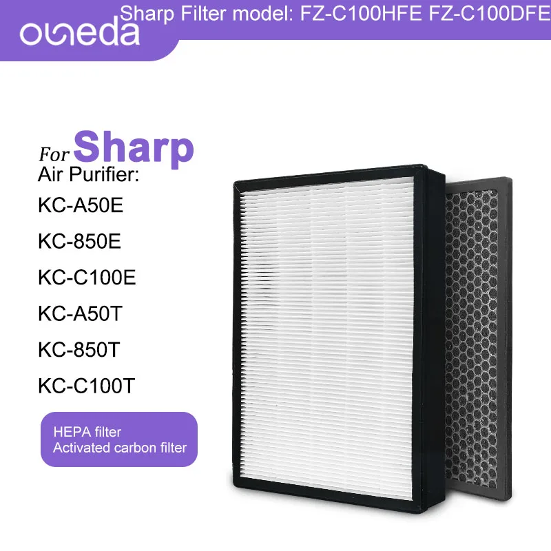 

for Sharp Replacement Air Purifier KC-850 KC-C100E Hepa Filter Deodorizing Filter for FZ-C100HFE FZ-C100DFE Carbon Air Filter