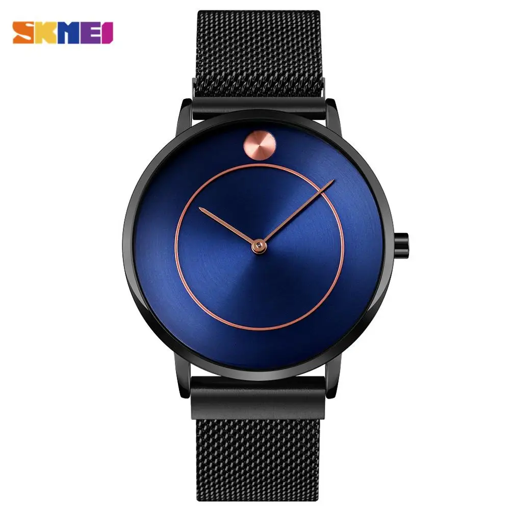 SKMEI Simple Quartz men Watches 2021 Top Brand Luxury Stainless Steel Waterproof Casual Business Watches Relogio Masculino 9197