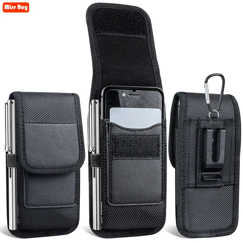 Phone Bag For Samsung galaxy S22 Pro Ultra A10 A20 A30 A40 A50 A60 A70 A80 A90 Case Belt Clip Holster Oxford cloth Card Pouch
