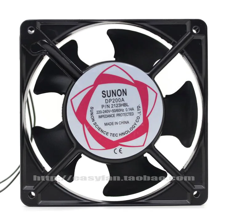 

12038 Cooling Fan DP200A 2123HBL Cabinet Chassis Cooling Fan 220V 0.14A dual Ball Bearings cooler 120x120x38mm