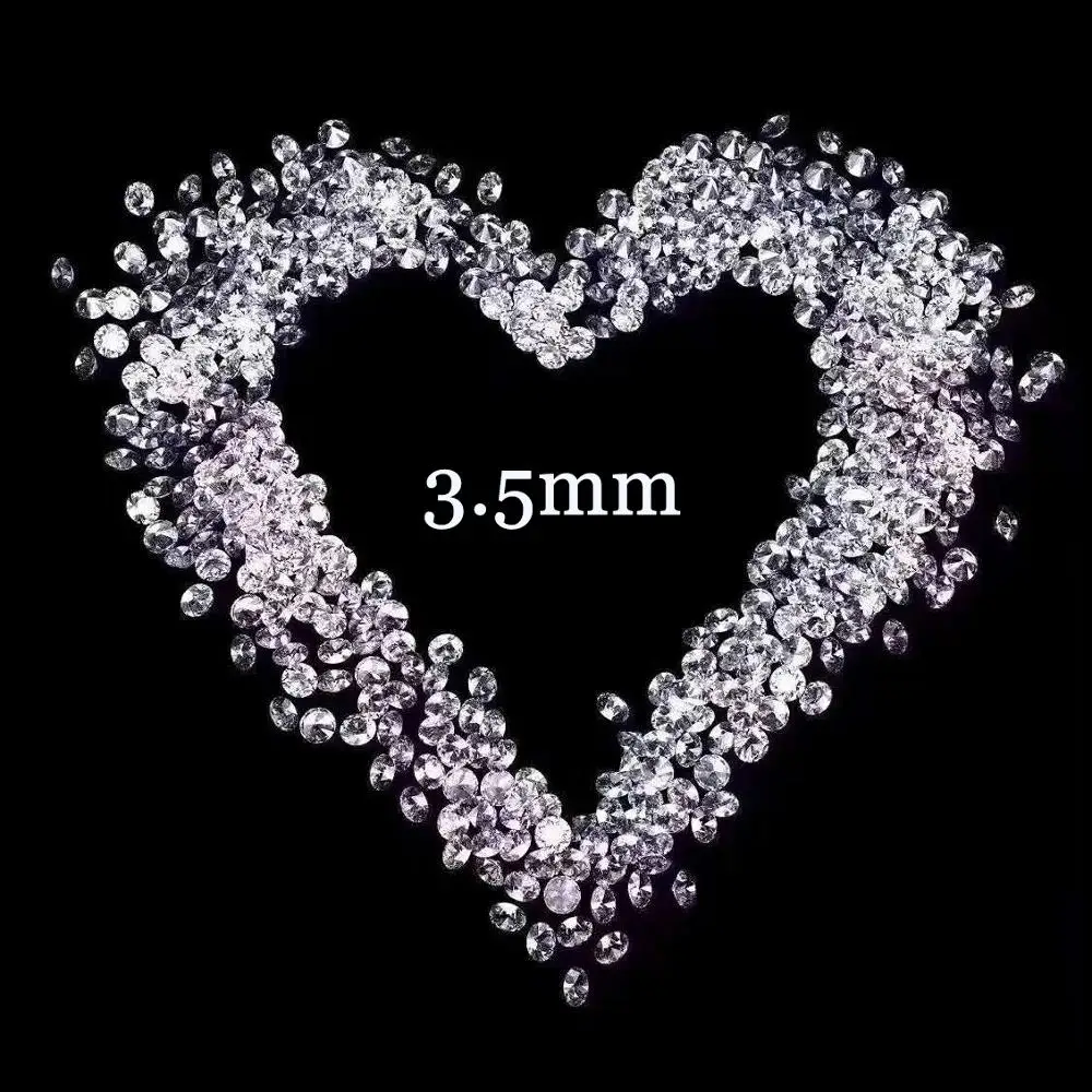 

5pcs 3.5mm Moissanite 0.2ct Round Brilliant cut loose beads FG color Gems Stone material Total 1 carat