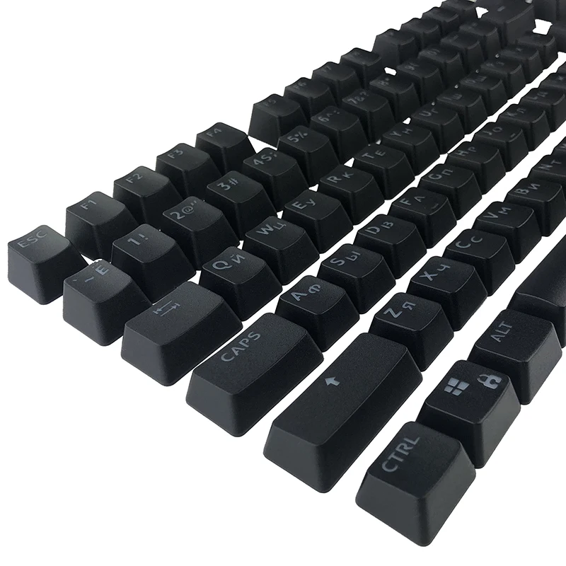 russian keycaps for mechanical keyboard compatible with mx switches diy replacement transparent support led lighting keycaps free global shipping