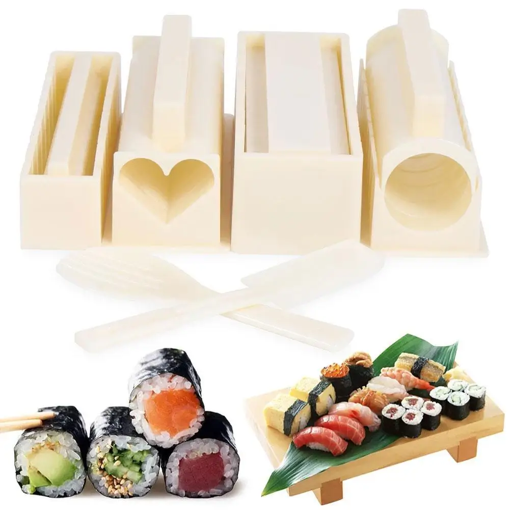 

10pcs/set diy Sushi Maker Set Sushi Making Tools Japanese Kitchen Roll Tools Mold Mould Ball Rice Sushi Multifunctional Co N7X7