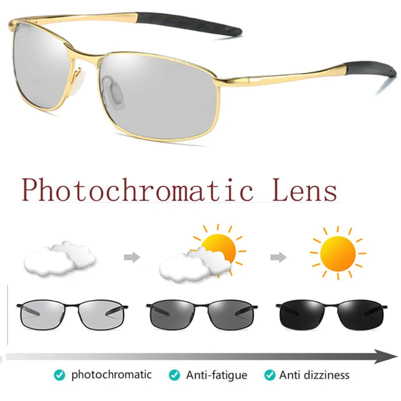 HD поляризованные солнцезащитные очки мужские переходная линза для вождения