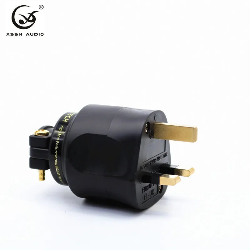 1pcs uk plug XSSH аудио Hi-end Hifi чистое медное покрытие золото родий электрический AC Женский Мужской США Китайский IEC FI-Великобритания Британский разъем - Цвет: 1pcs uk plug