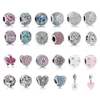 Бусина-Шарм сердечко из серебра 925 пробы с фианитами