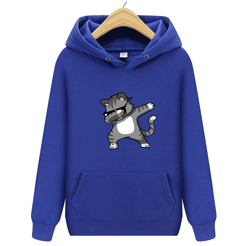

Cat-Kitten Print Sweatshirt Black Pink Blue Hoodies For Women Top Clothes Hoody Female Itself Winter Women's Hoodies Full Sleeve