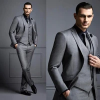 3 pieces dark grey mens suit slim fit new fashion groom wear wedding suits for best men slim fit groom tuxedos terno masculino