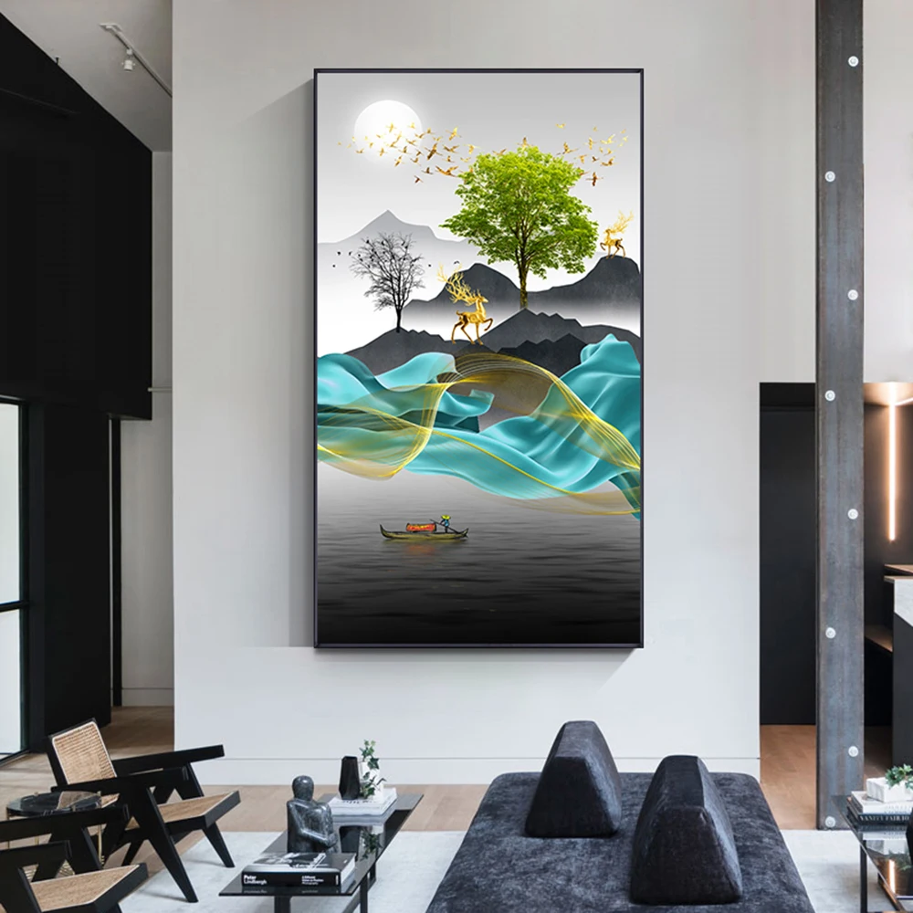 Современная Абстрактная линия художественная Настенная роспись для крыльца