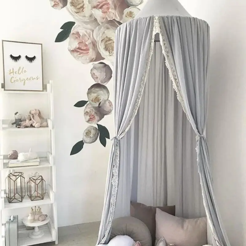 

Kids Baby Bed Canopy Round Dome Net Tent Bed Curtain Bedcover Bedroom Decoration