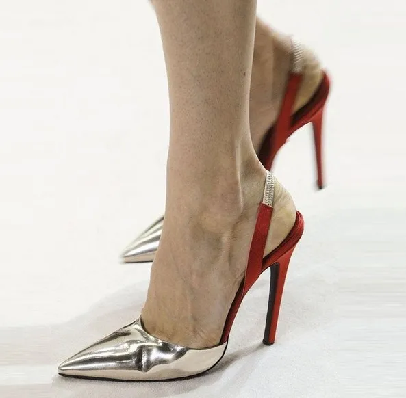 

Pure color sheep grain pointed shallow cut-out high heels sexy stage shoes