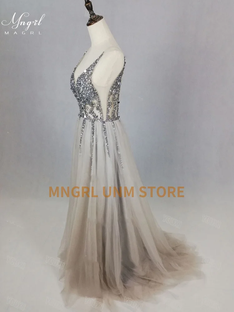 

MNGRL Simple V-neck Retro Long Sleeve Mermaid 3D Flower White Lace Tail Wedding Dress Backless Bridal Dresses Plus Size