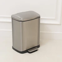 ecoco large trash can golden rectangular foot pedal waste bins kitchen garbage recycling basurero cocina cleaning tools eh50wb
