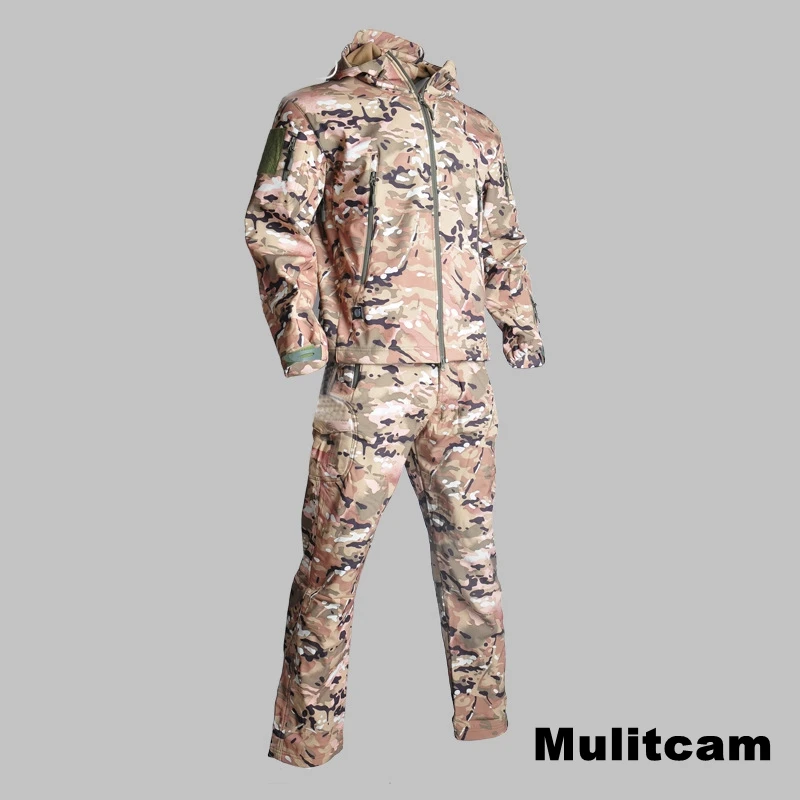 multicam Высокое качество спортивный набор армейский тактический боевой тренировочный костюм водонепроницаемый открытый Hikinh охотничий джекст и брюки Военная форма - Цвет: multicam
