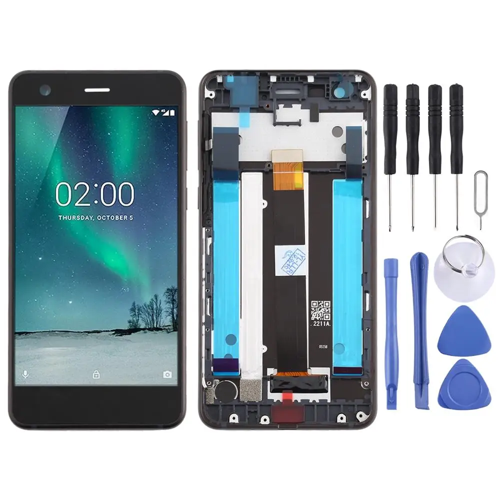 

LCD Screen and Digitizer Full Assembly with Frame & Side Keys for Nokia 2 N2 TA-1007 TA-1029 TA-1023 TA-1035 TA-1011