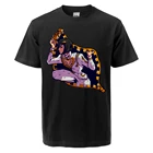 Мужские летние футболки с забавным аниме Джоджо, Необычные Модные футболки с надписью Бруно букшиатти в стиле Харадзюку, 2021