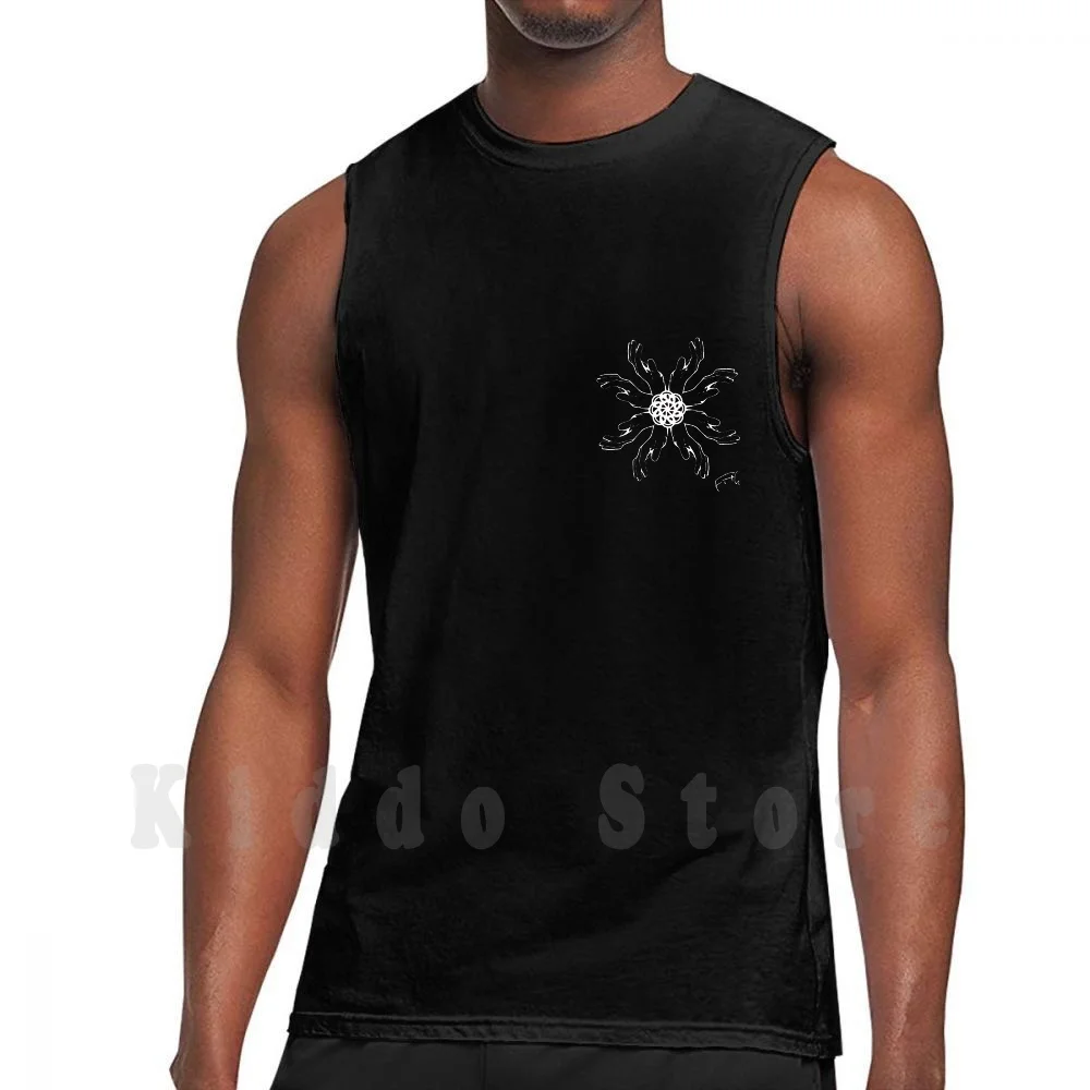 

Reaching Black Tank Tops Vest Sleeveless Logo Brand Fith Hands Mandala Holy Cross Black White Graphic Detailed
