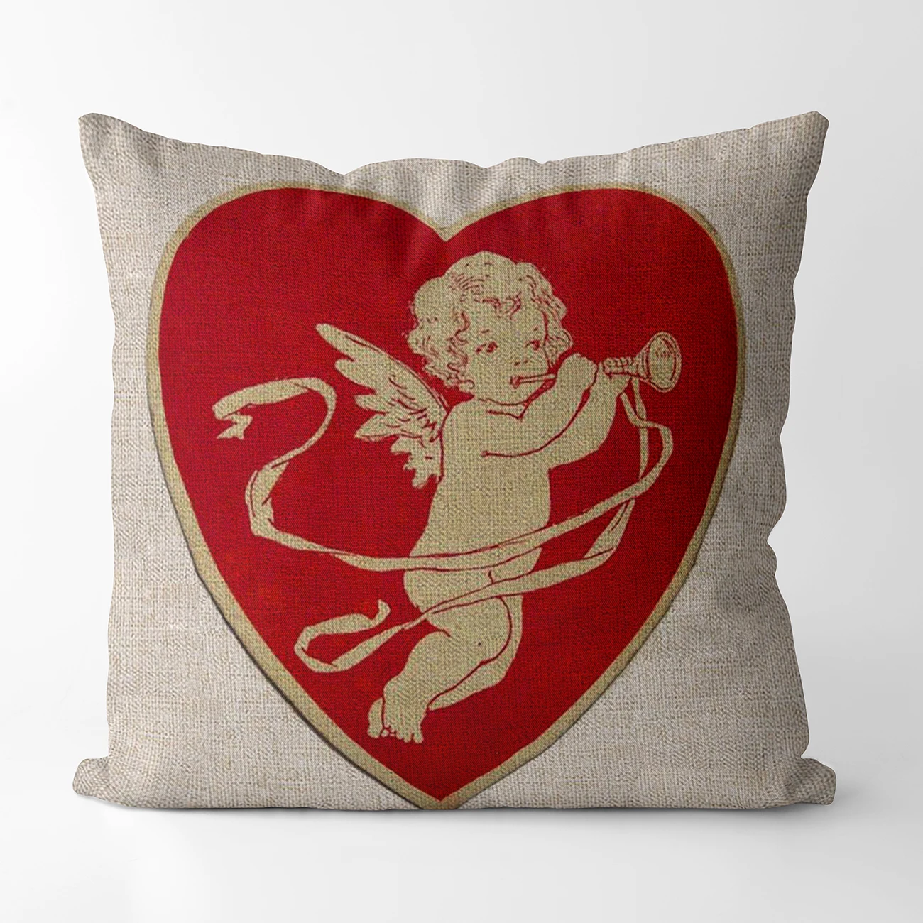 

Декоративная подушка с принтом ангелов из льна и хлопка 45 см х 45 см