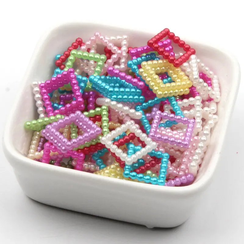 100 шт. акриловые бусины для скрапбукинга в форме сердца звезды Луны квадрата