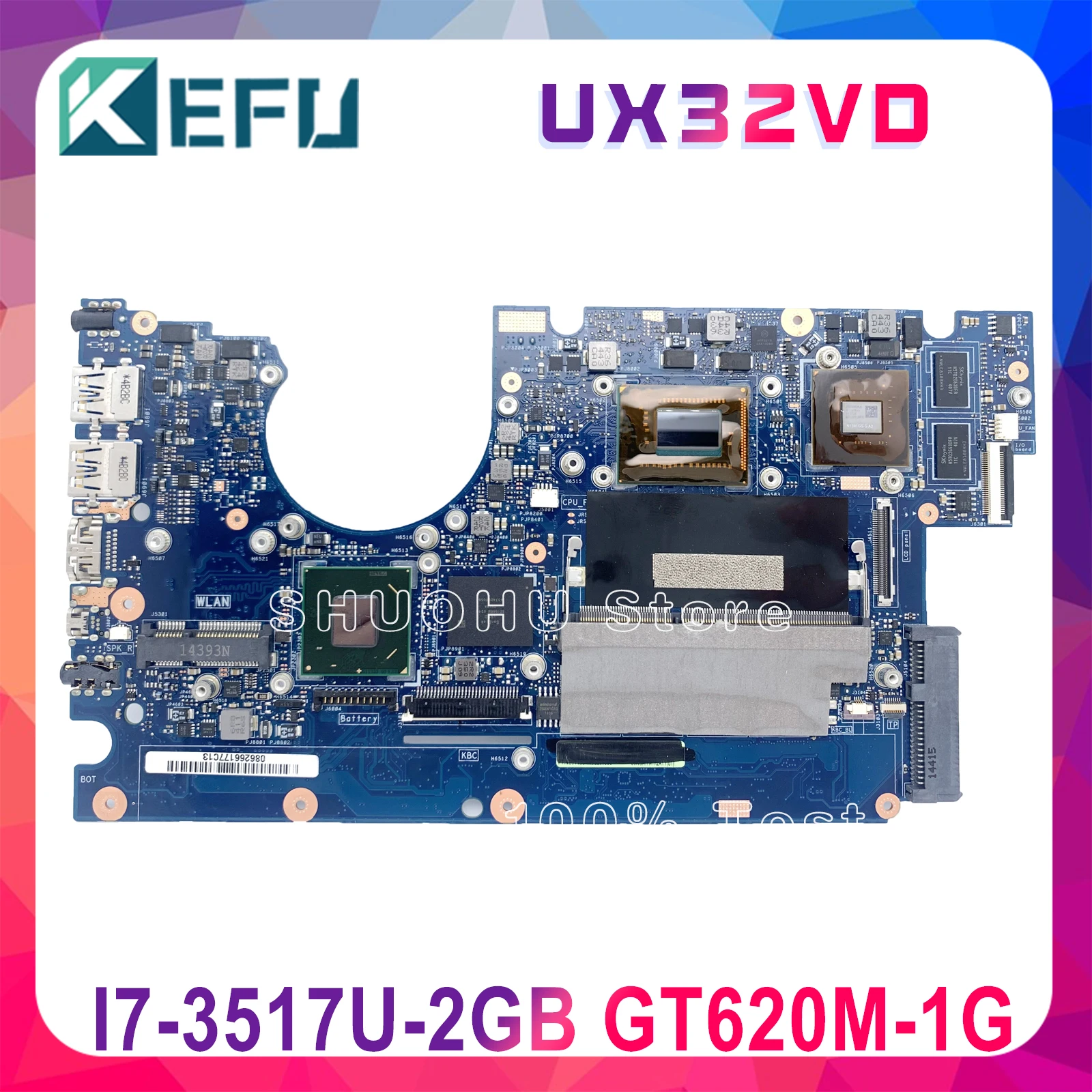 KEFU UX32VD для ASUS UX32V UX32A CPU I7-3517U 2G память ZenBook материнская плата ноутбука