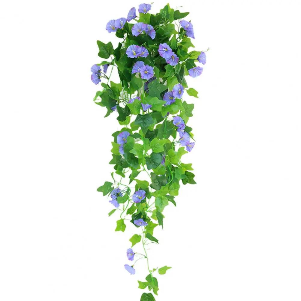 

Fake Plant Flower Realistic Vivid Waterproof Hanging Artificial Silk Morning Glory Imitation Flower Decorative for Home