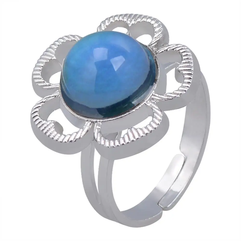 

JUCHAO 100pcs/lot Mood Rings Women Magical Temperature Change Color Hollow Sunflower Ring Fashion Jewelry Woman Wholesale