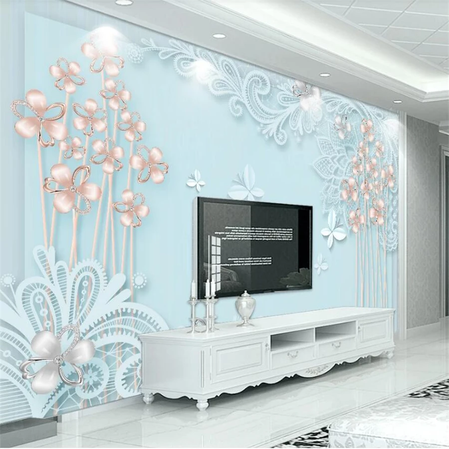 Пользовательские обои beibehang маленькие свежие 3d трехмерные ювелирные изделия