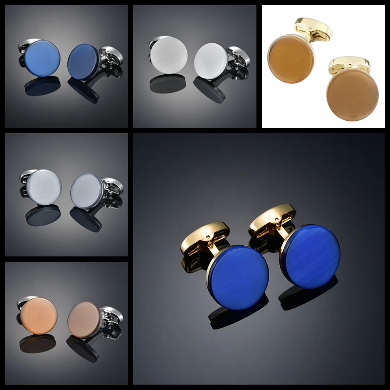 

[new] simple French opal Cufflinks sleeve nails men's business shirt nails men's shirt button up gift