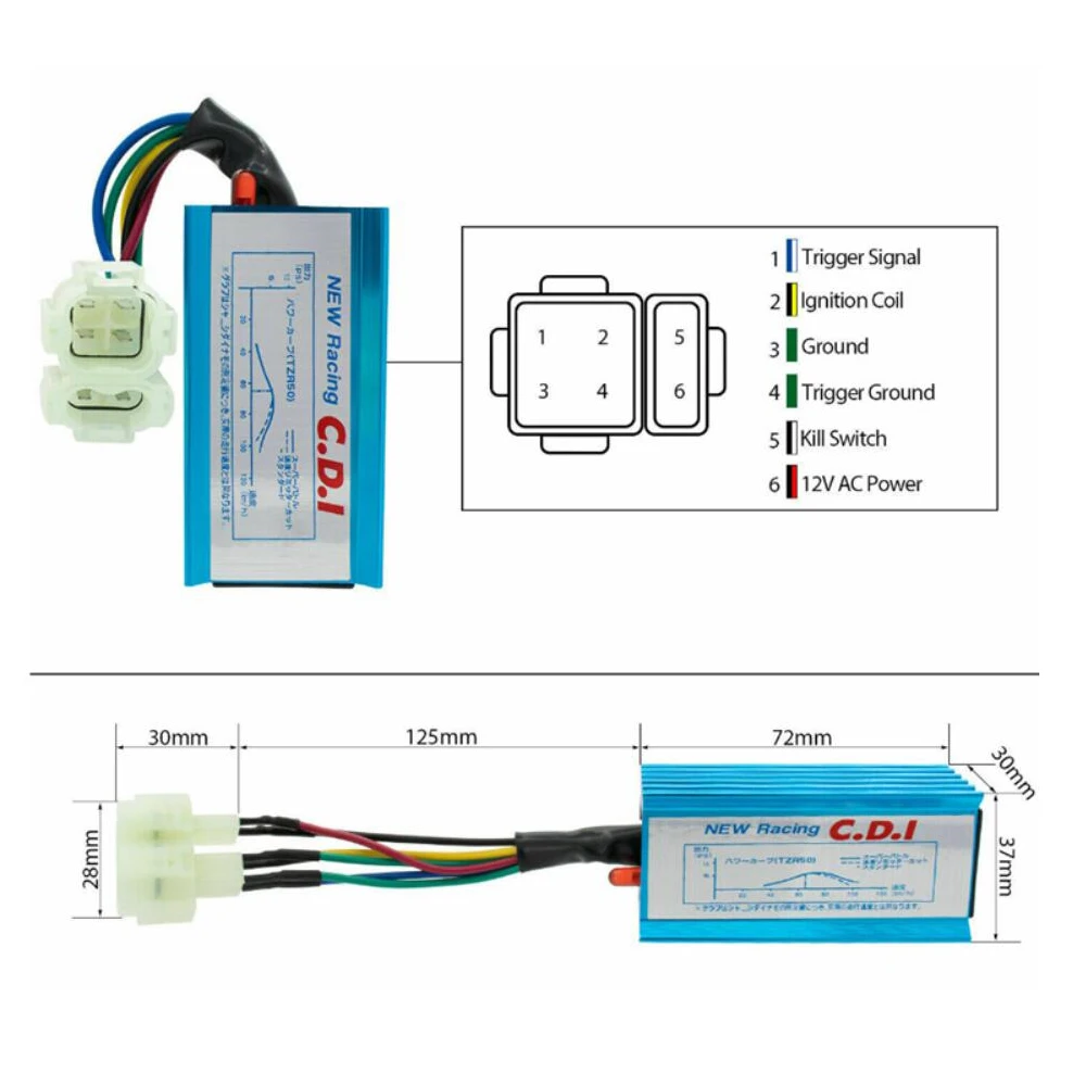 6 контактная гоночная катушка зажигания CDI Свеча для Gy6 150cc 125cc 50cc WEQ