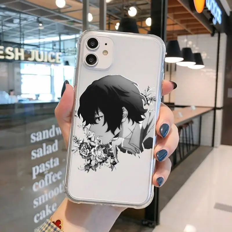 

Japan anime bungou stray dogs Dazai Osamu Phone Case Transparent for iPhone 11 12 mini pro XS MAX 8 7 6 6S Plus X 5S SE 2020 XR
