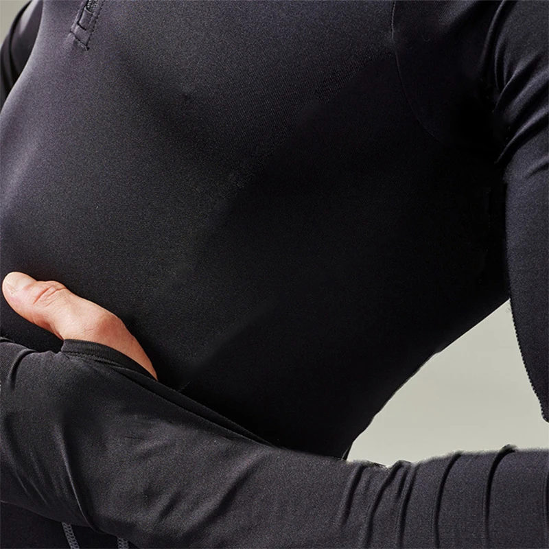 

Sports men's fitness quick-drying tights long-sleeved stand-up collar men's training clothes T-shirt quick-drying bottoming shir