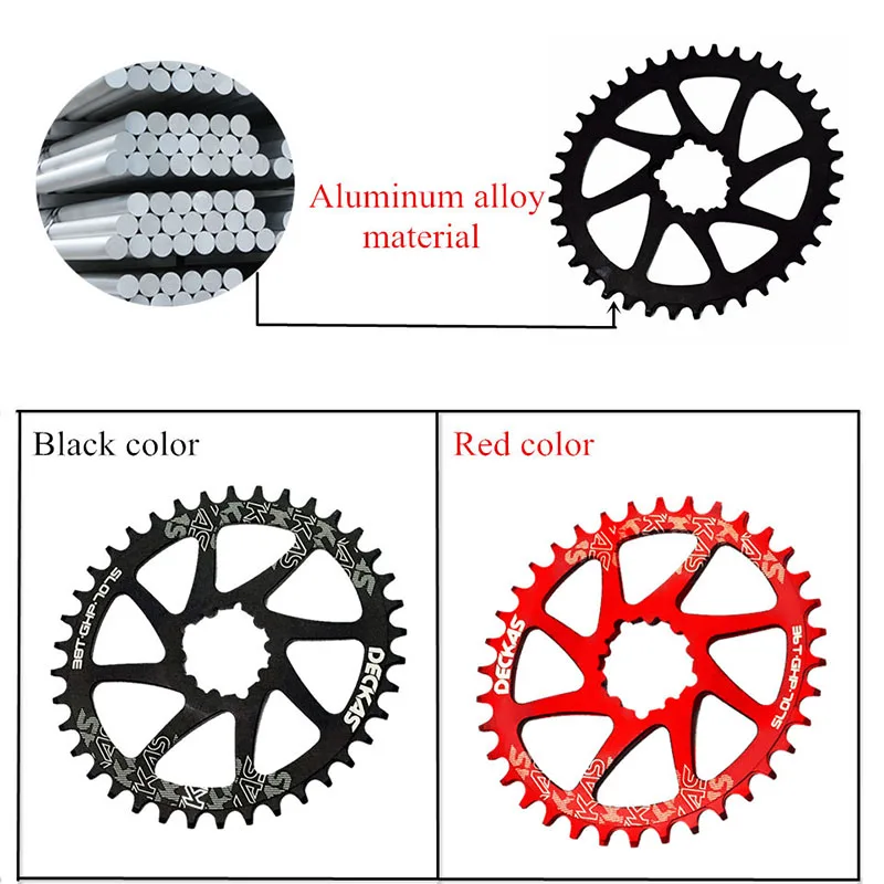 Звездочка DECKAS GXP для шоссейного велосипеда круглая/Овальная цепь горного 32/34/36/38T
