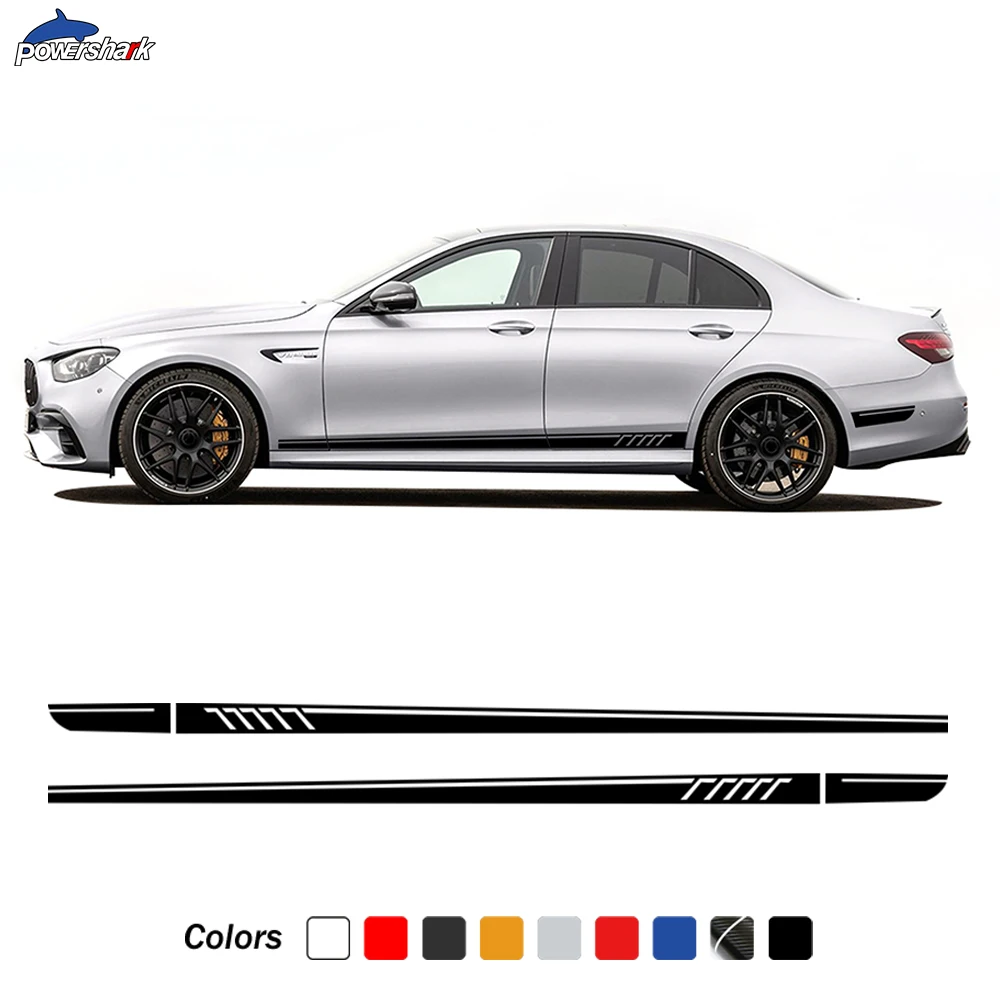 2 шт. издание AMG боковые полосы Sitkcer наклейка для Mercedes Benz E Class W213 E53 E43 E63 S213 A238 C238 E300