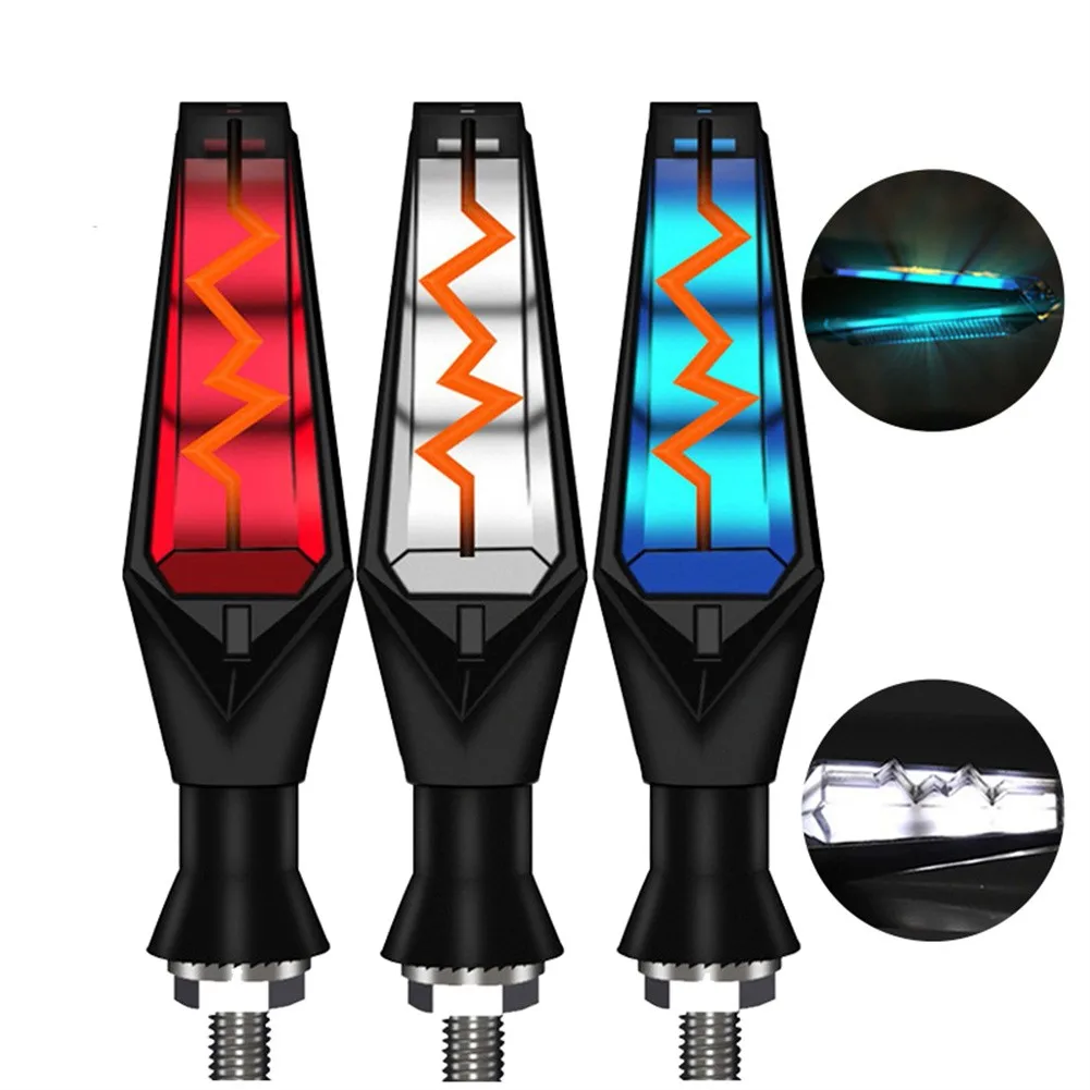 

2pcs Double Side Flowing Turn Signals Motorcycle LED Turn Signal Light Flashing Blinker Universal M10 Bolt For DC12V Motorcycle