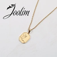 joolim jewelry wholesale artistic square portrayal pendant necklace waterproof gold jewelry